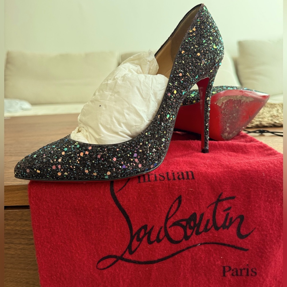 Christian Louboutine So Kate dragonfly Glitters Black